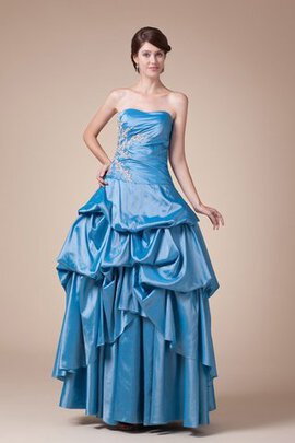 Robe de quinceanera plissé appliques manche nulle ample de mode de bal