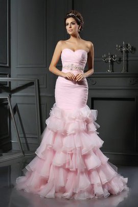 Robe de mariée naturel longue manche nulle cordon avec perle