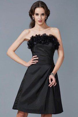 Robe demoiselle d'honneur bref de bustier manche nulle avec zip avec fleurs