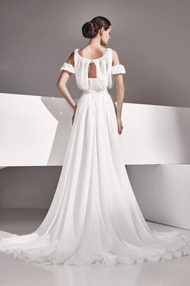 Robe de mariée longue manche nulle de tour de ceinture en haute avec cristal jusqu'au sol