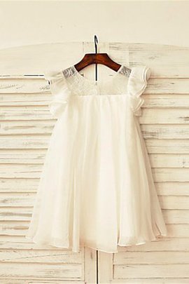 Robe cortège fille avec zip de princesse avec chiffon avec manche courte ligne a