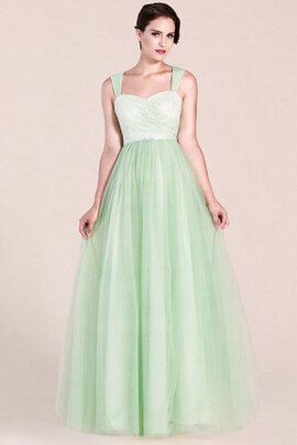 Robe demoiselle d'honneur romantique bandouliere spaghetti avec perle ligne a manche nulle