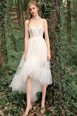 Robe de mariée glamour avec zip bref spécial naturel