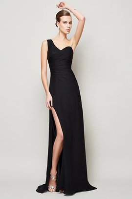 Robe de soirée plissé longue avec fronce en chiffon gaine