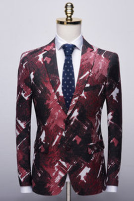 Slim veste mariage imprimé blazer asiatique taille impression