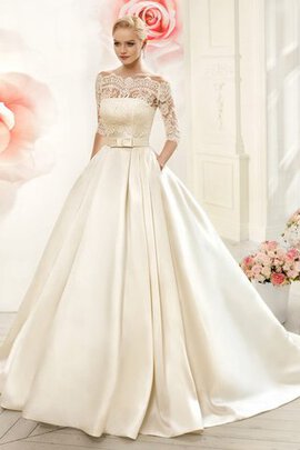 Robe de mariée distinguee de mode de bal sachet jusqu'au sol en satin