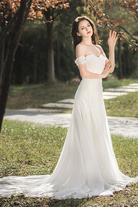 Robe de mariée avec sans manches accrocheur romantique femme branché naturel