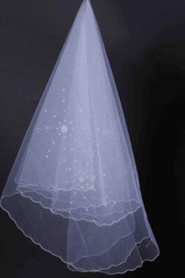 Luxueux perles court Voiles de mariée