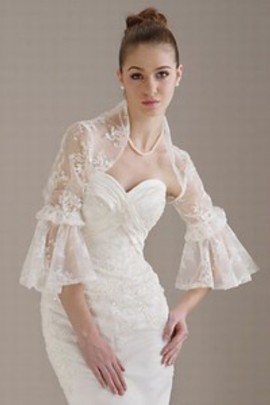 Luxueux organza blanc Floral Bolero