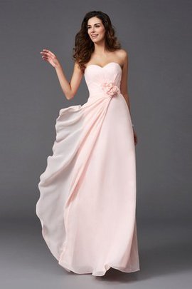 Robe demoiselle d'honneur longue avec chiffon avec zip ligne a avec fleurs