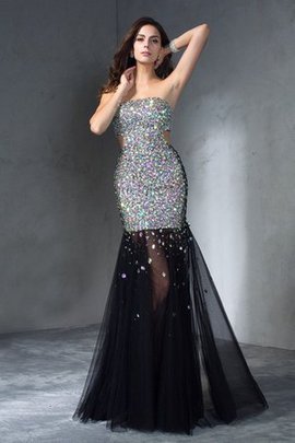 Robe de bal brillant manche nulle de tour de ceinture en haute de bustier collant