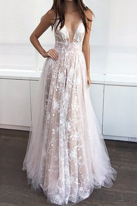 Robe de soirée de princesse incroyable a-ligne v encolure naturel