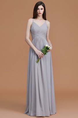 Robe demoiselle d'honneur de princesse ligne a ruché manche nulle avec chiffon