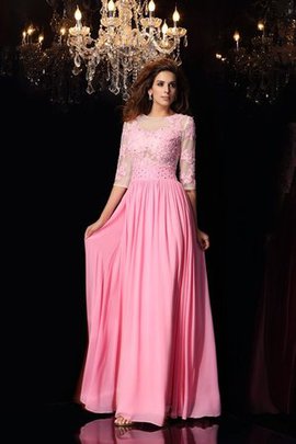 Robe de soirée longue en 1/2 manche ligne a appliques de tour de ceinture en haute