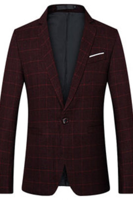 Veste vestes plaid mâle blazer taille m-5xl vin rouge