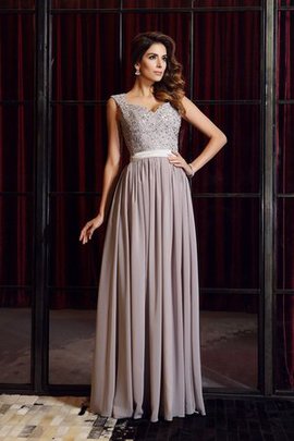 Robe de bal longue bretelles spaghetti ligne a de princesse en chiffon