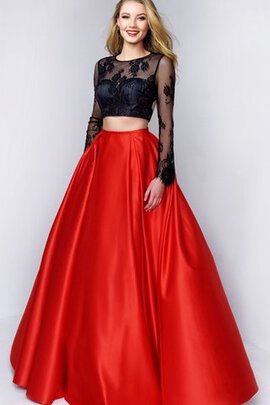 Robe de bal en satin 2 pice longueru au niveau de sol de mode de bal ligne a