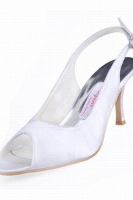 Talons hauts tête de poisson de satin Avec Fine Bride Schu
