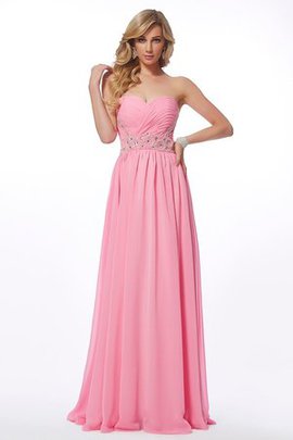 Robe de bal longue manche nulle a-ligne avec chiffon col en forme de cœur