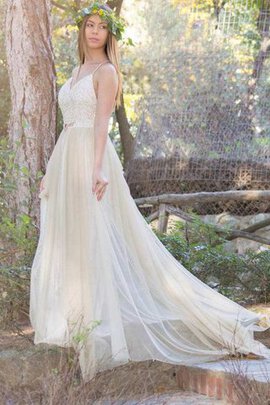 Robe de mariée facile nature de traîne courte textile en tulle entrecroisé