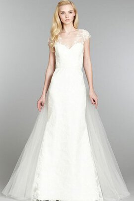 Robe de mariée serieuse de traîne courte v col profonde de col en v en tulle