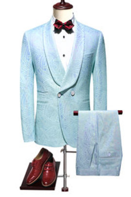 Bleu clair blazer nouveaux arrivants imprimé hommes costumes 5xl costume