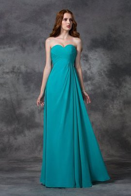 Robe demoiselle d'honneur longue ligne a avec zip avec chiffon col en forme de cœur