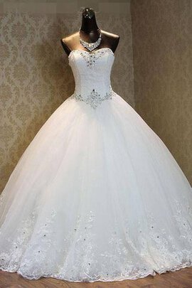 Robe de mariée decoration en fleur en satin avec fleurs de traîne moyenne en organza