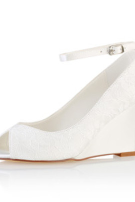 Chaussures de mariage moderne compensées printemps eté taille réelle du talon 3.15 pouce