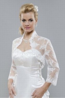 Organza blanc dentelle luxueuse ourlet Bolero