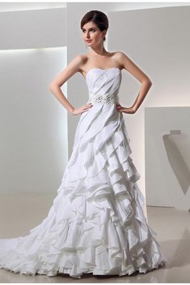 Robe de mariée de princesse textile taffetas ligne a avec perle de lotus