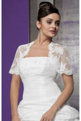 Dentelle blanc élégant Hem dentelle Bolero