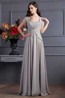 Robe de soirée longue avec perle longueur au niveau de sol avec chiffon ligne a