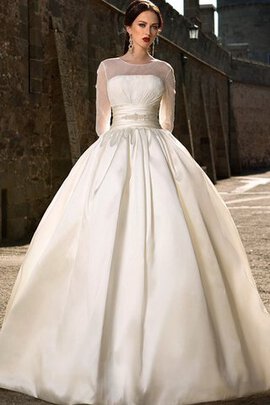 Robe de mariée discrete textile en tulle ceinture en étoffe avec perle de mode de bal