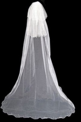 Élégant | Modeste luxe pinceau train voile de la mariée