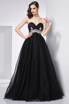 Robe de quinceanera longue appliques de mode de bal manche nulle fermeutre eclair