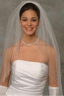 Simple Timeless court voile de la mariée