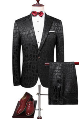 Jacquard fit mariage mâle marié tuxedos qriginal hommes blazer slim imprimé