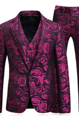 Slim fit business 5xl rose costumes pour hommes hommes blazer grande taille floral