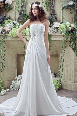 Robe de mariée longue exclusif de traîne courte sans ceinture en tout plein air