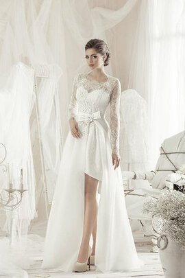 Robe de mariée nature derniere tendance encolure en carré a-ligne avec ruban