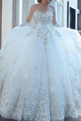 Robe de mariée de traîne longue voyant manche nulle de tour de ceinture empire en tulle