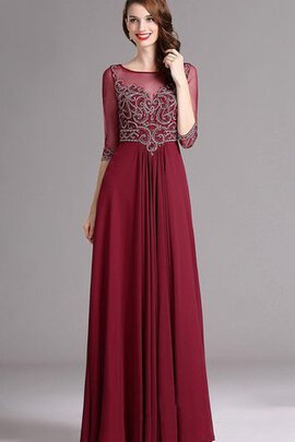 Robe de bal col en bateau en 1/2 manche trou de serrure longueru au niveau de sol en chiffon