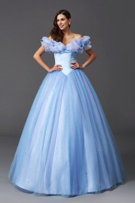 Robe de quinceanera naturel longue manche nulle de mode de bal d'epaule ecrite