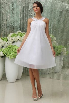 Robe de mariée nature facile sexy au niveau de genou avec chiffon