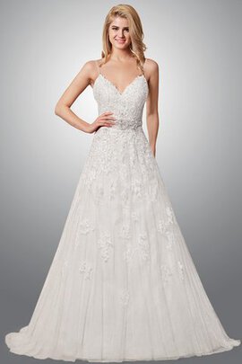 Robe de mariée sexy longue ligne a dans l'eglise beaded belt