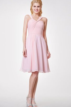 Robe demoiselle d'honneur manche nulle asymétrique en chiffon de col en cœur ligne a