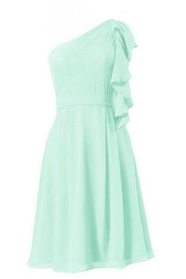 Robe demoiselle d'honneur à la mode naturel avec chiffon ligne a d'épaule asymétrique