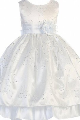 Robe cortège fille brillant avec manche épeules enveloppants avec fleurs col u profond