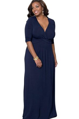 Robe de soirée longue luxueux en 1/2 manche fermeutre eclair v encolure